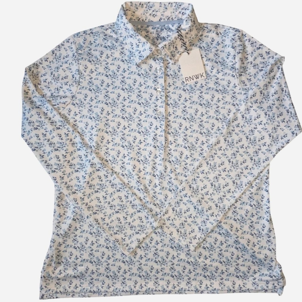 NWT Printed Long Sleeve Polo